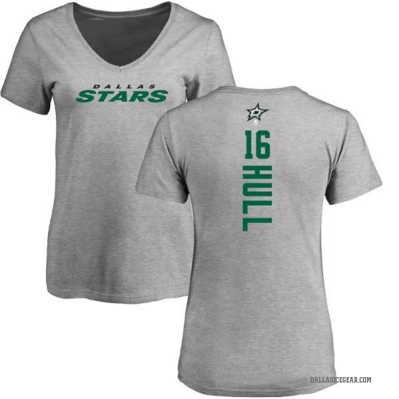 Brett Hull Women's Ash Dallas Stars Backer T-Shirt -