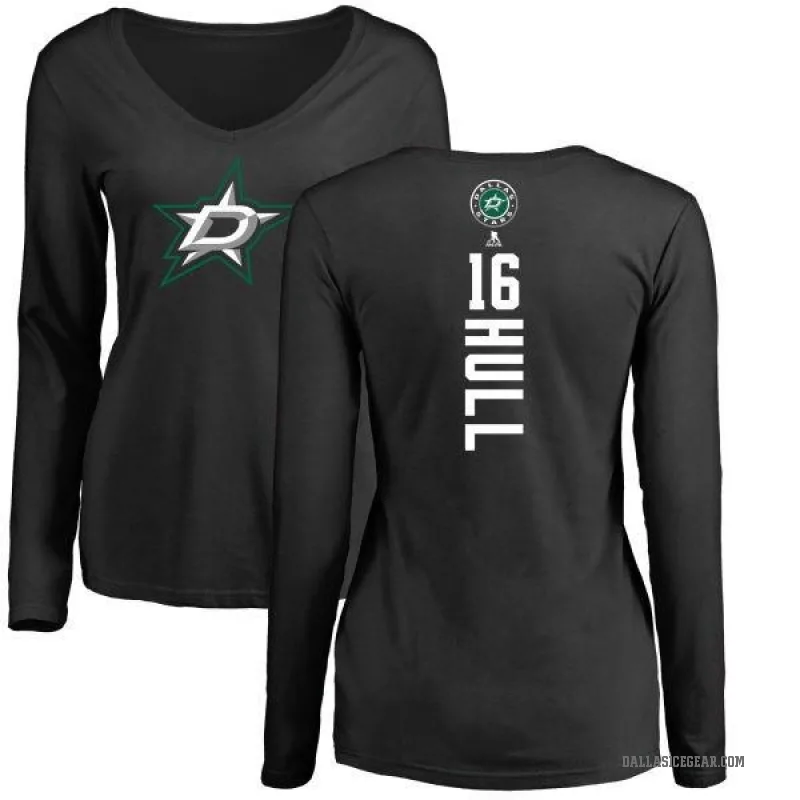 Brett Hull Women's Black Dallas Stars Backer Long Sleeve T-Shirt -