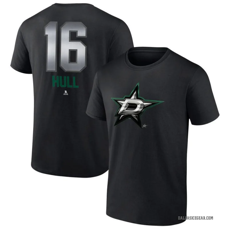 Brett Hull Youth Black Dallas Stars Midnight Mascot Logo T-Shirt