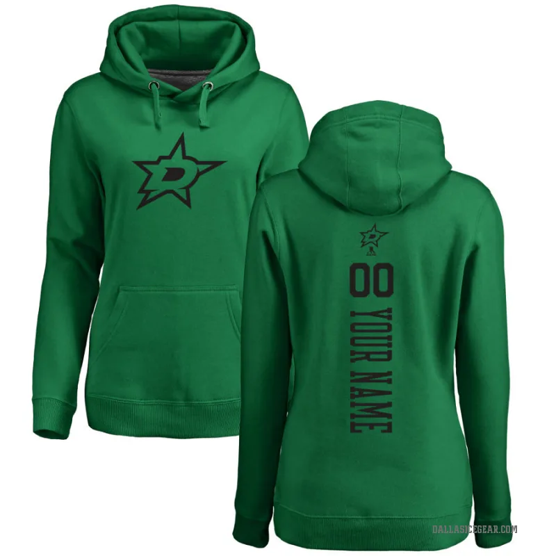 Custom Women's Green Dallas Stars Branded Kelly One Color Backer Pullover Hoodie