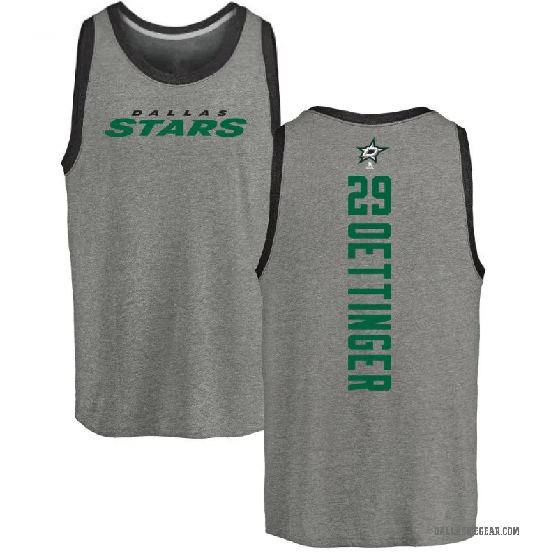 Jake Oettinger Men's Ash Dallas Stars Backer Tank Top -