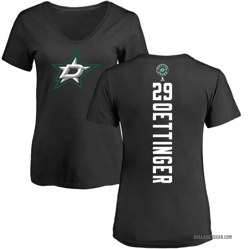 Jake Oettinger Women's Black Dallas Stars Backer T-Shirt -