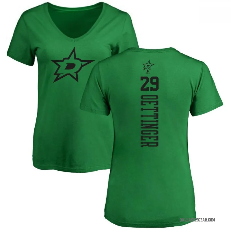 Jake Oettinger Women's Green Dallas Stars One Color Backer T-Shirt - Kelly