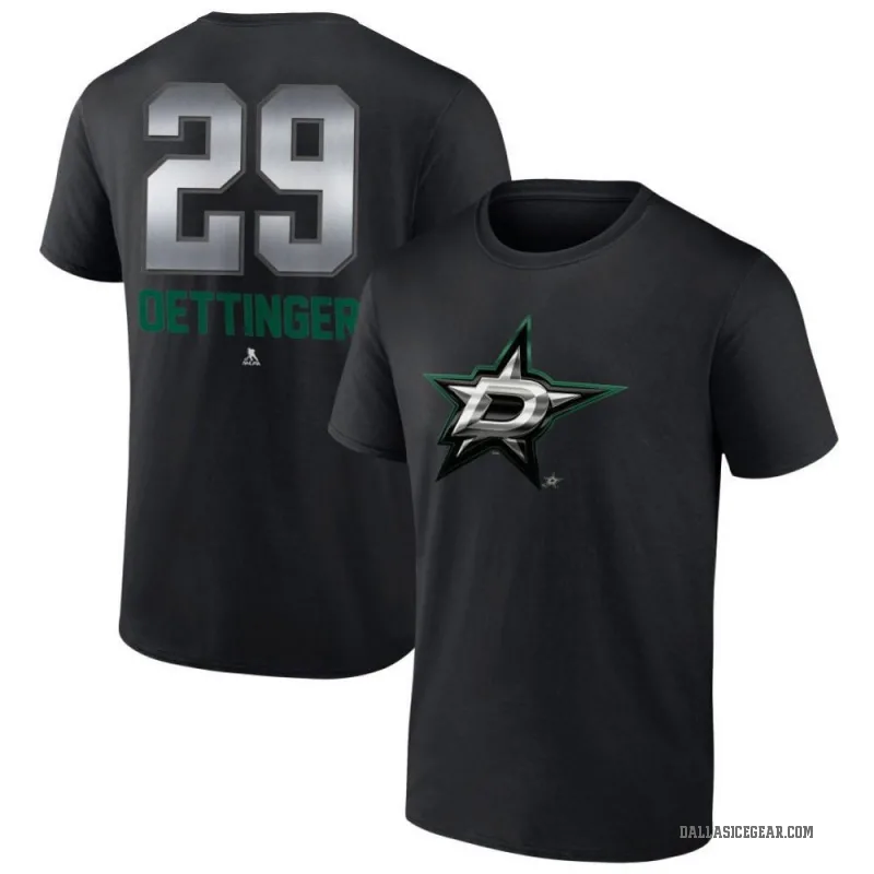 Jake Oettinger Youth Black Dallas Stars Midnight Mascot Logo T-Shirt