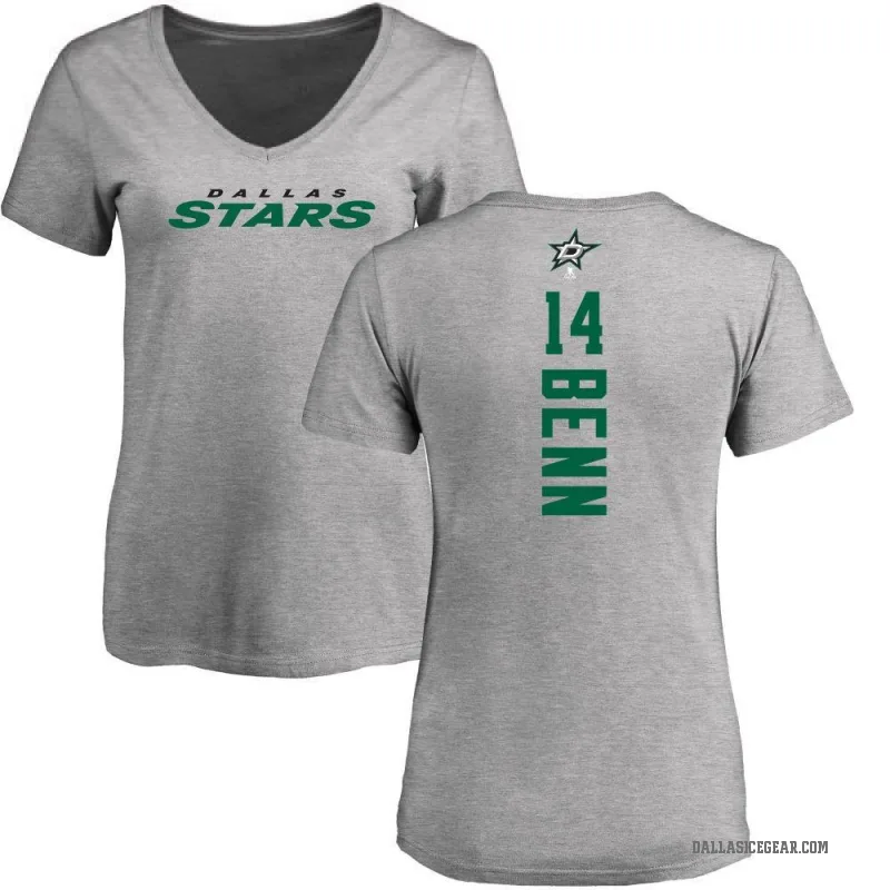 Jamie Benn Women's Ash Dallas Stars Backer T-Shirt -