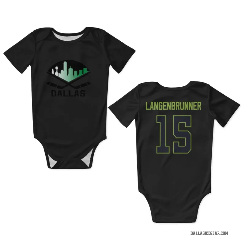 Jamie Langenbrunner  Black Dallas Stars  Newborn & Infant Bodysuit