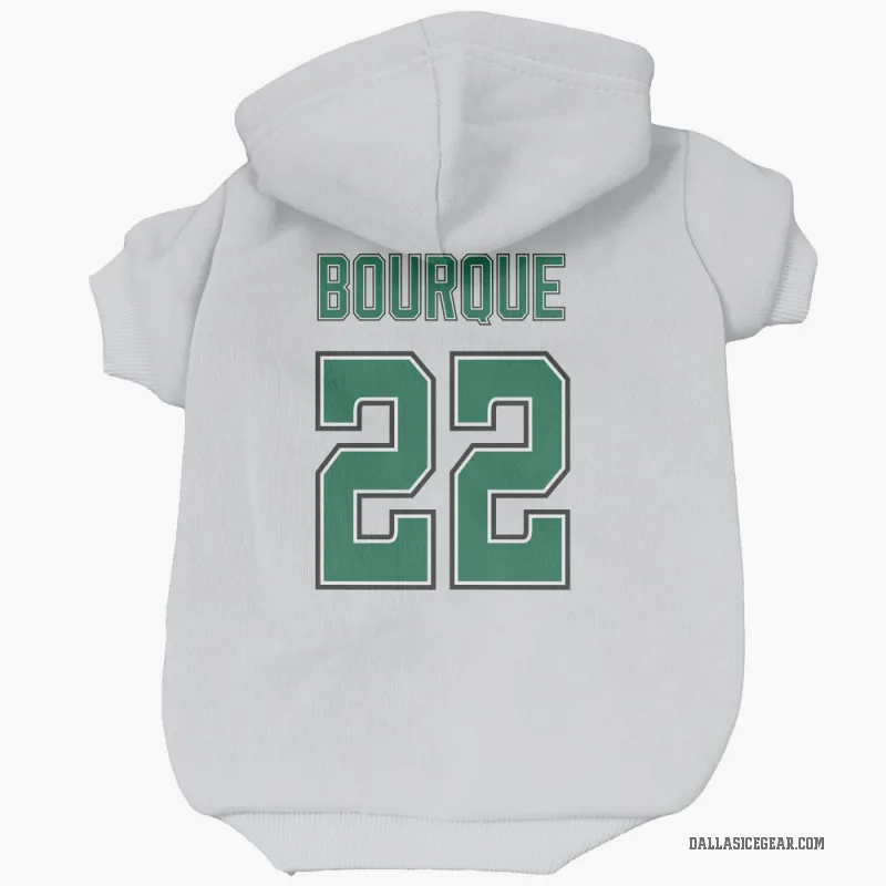 Mavrik Bourque White Dallas Stars Cat & Dog Pet Hoodie