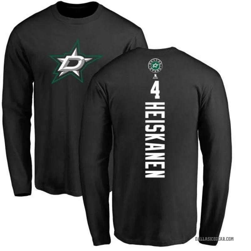 Miro Heiskanen Men's Black Dallas Stars Backer Long Sleeve T-Shirt -