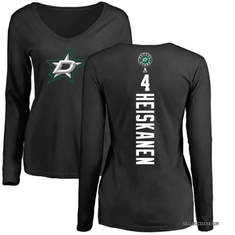 Miro Heiskanen Women's Black Dallas Stars Backer Long Sleeve T-Shirt -