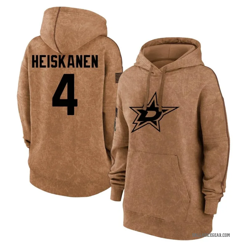 Miro Heiskanen Women's Brown Dallas Stars 2023 Salute to Service Pullover Hoodie