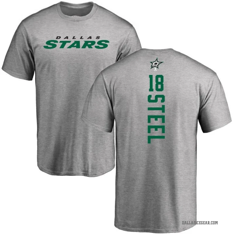Sam Steel Men's Ash Dallas Stars Backer T-Shirt -