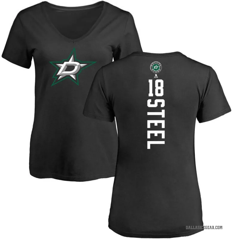 Sam Steel Women's Black Dallas Stars Backer T-Shirt -